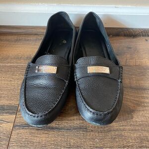 COACH Fredrica Black Pebbled Leather Loafers